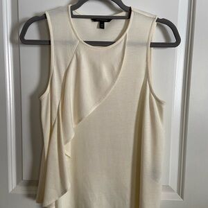 Banana Republic elegant cream ruffle sleeveless top